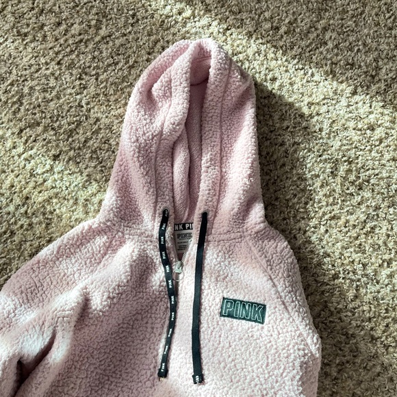 PINK Baby Pink Fleece Quarter Zip Hoodie - Picture 2 of 3